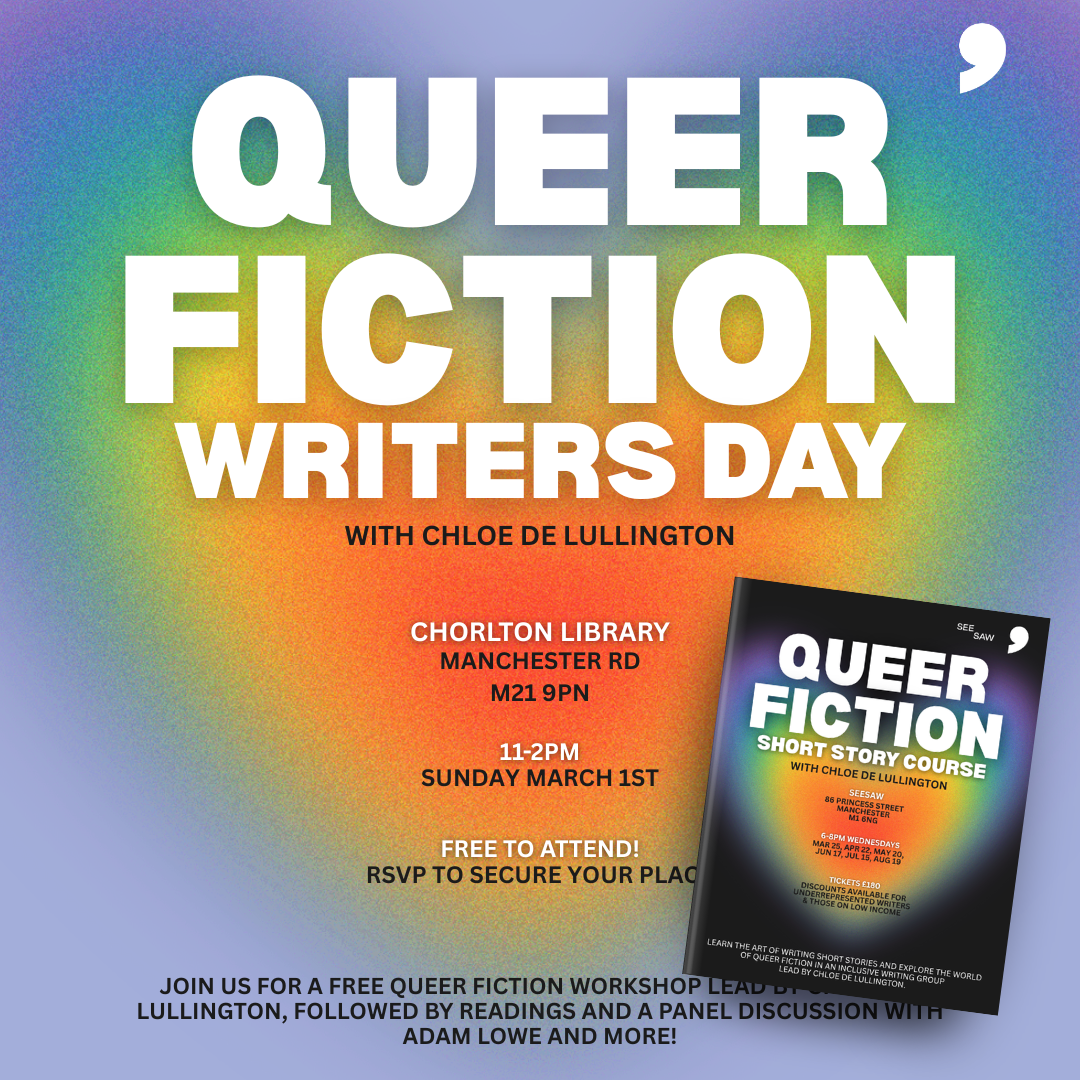 Queer Fiction Writers' Day at Chorlton Library | Comma Press