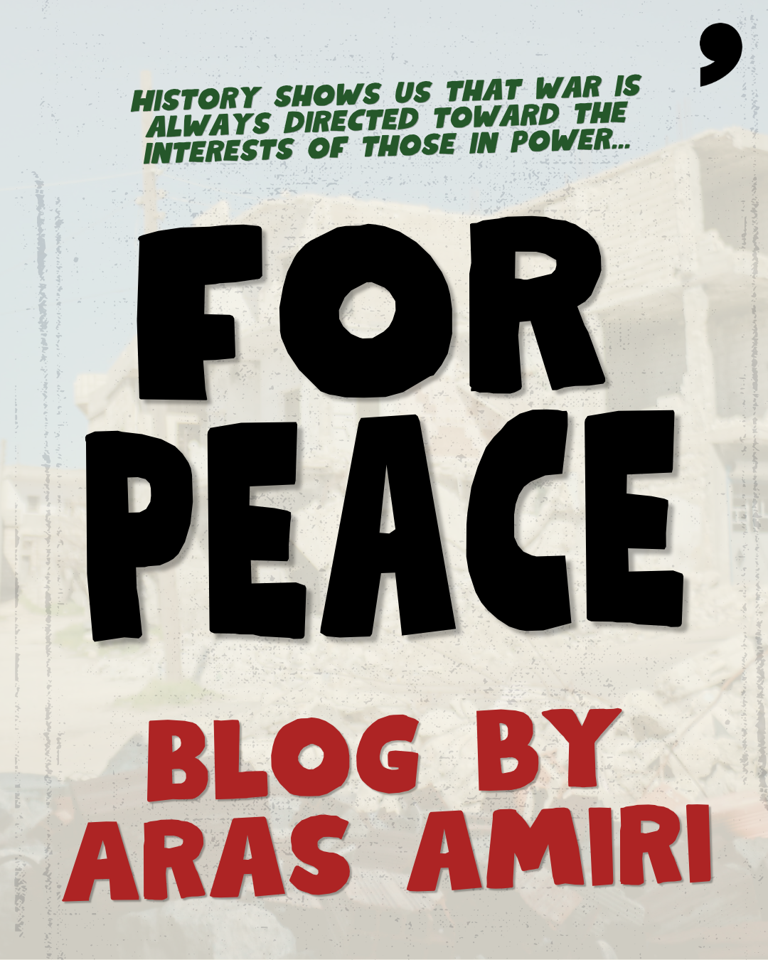 For Peace: Blog by Aras Amiri cover image