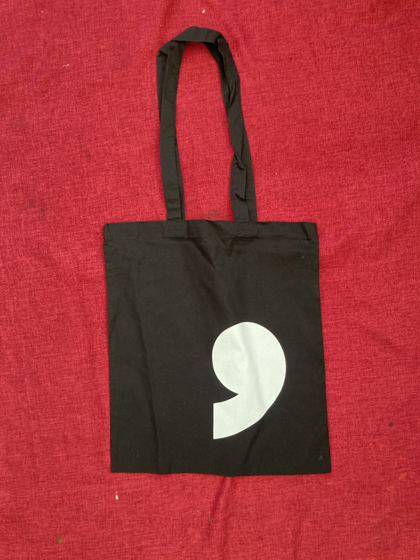 Comma tote bag - black book cover